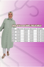 Büyük Beden Düğmeli Müslin Gömlek - Taba - 48058 - Görsel 8