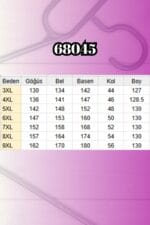 Büyük Beden Kolu Kıvırma Detaylı Mango Tunik - Yaprak Desen Pembe - 68045 - Görsel 4