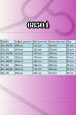 Büyük Beden Kısakol Baskılı Penye Tunik - Vizon - 68504 - Görsel 5