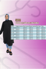 Büyük Beden Çift Düğme Detaylı Müslin Gömlek - Siyah - 58092 - Görsel 3