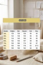 Büyük Beden Yakası Biyeli Baskılı Penye Tişört - Vizon - 68503 - Görsel 5