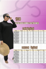 1738 Büyük Beden Uzunkol Tesettür Mayo - Kahve - Large Moda - Görsel 3