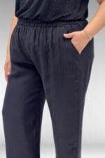 69014 Büyük Beden Beli Lastikli Cepli Double Tensel Pantolon - Siyah - Large Moda - Görsel 4