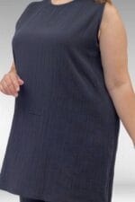 68505 Büyük Beden Uzun Müslin İçlik - Siyah - Large Moda - Görsel 3