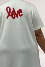 68510 Büyük Beden Önü Baskılı Biyeli Modal Tişört - Ekru - Large Moda - Görsel 4