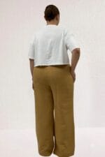 59021 Büyük Beden Beli Lastikli Müslim Bol Paça Pantolon - Bisküvi - Large Moda - Görsel 4