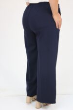 Büyük Beden Beli Lastikli Bolpaça Pantolon - Lacivert - 29019 - Görsel 5