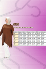 Büyük Beden Asimetrik Kesim Penye Tunik - Vizon - 58070 - Görsel 3
