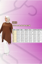 Büyük Beden Asimetrik Kesim Penye Tunik - Mürdüm - 58070 - Görsel 3