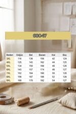 Büyük Beden Boydan Düğmeli Double Tensel Tunik - Haki - 68047 - Görsel 3
