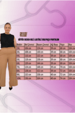 Büyük Beden Beli Lastikli Bolpaça Pantolon - Ekru - 29019 - Görsel 3