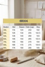 Büyük Beden Kendinden Kemerli Düğmeli Melanj Etek - İndigo - 65004 - Görsel 5