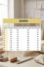 2109Sr Cepte Yıldız Düğme Detaylı Keten Etek - İndigo - Görsel 3