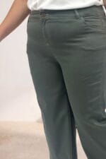 Cep Detaylı Borupaça Gabardin Pantolon - Haki - 5051 - Görsel 2