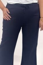 Beli Bağcıklı İspanyol Paça Pantolon - Siyah - 5041 - Görsel 2