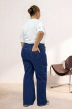 Cepsiz Borupaça Kot Pantolon - Mavi - 5065 - Görsel 4
