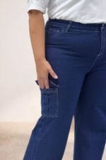 Kargo Cep Detaylı Kot Pantolon - Lacivert - 5067 - Görsel 2