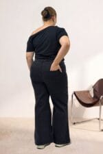 Dikiş Detaylı Kot Pantolon - Siyah - 5061 - Görsel 4