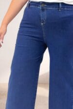 Cepsiz Borupaça Kot Pantolon - Lacivert - 5065 - Görsel 6