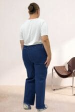 Cepsiz Borupaça Kot Pantolon - Lacivert - 5065 - Görsel 8