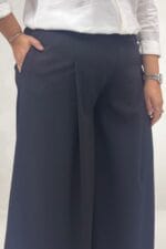 Büyük Beden Beli Lastikli Double Etek Pantolon - Siyah - 69020 - Görsel 2