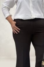 Büyük Beden İspanyol Paça Pantolon - Kahve - 29031 - Görsel 3