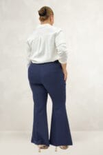 Büyük Beden İspanyol Paça Pantolon - Lacivert - 29031 - Görsel 4