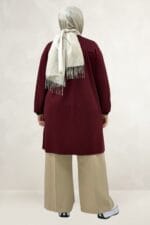 Büyük Beden Basic Modal Tunik - Bordo - 68080 - Görsel 4