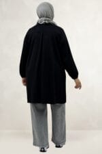 Büyük Beden Basic Modal Tunik - Siyah - 68080 - Görsel 4