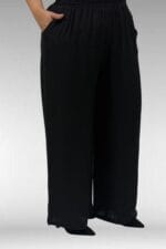 Büyük Beden Yanı Yırtmaçlı Renk Kombinli Pant. Double Tensel Takım - Haki - 67049 - Görsel 5