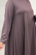 Büyük Beden Modal Mevlana Tunik - Kahve - 68090 - Görsel 2