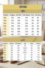 Büyük Beden Kol Ve Etek Ucu Lastik Detaylı Müslin Pantolonlu Takım - İndigo - 67016 - Görsel 7