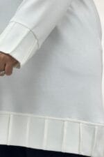 Büyük Beden Çıma Detaylı Modal Tunik - Ekru - 58173 - Görsel 2