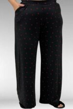 Büyük Beden Yanı Yırtmaçlı Milan Pijama Takımı - Kiraz Desenli - 67802 - Görsel 5