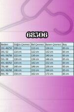 Büyük Beden Taş Baskılı Uzun Müslin İçlik - Ekru - 68506 - Görsel 6