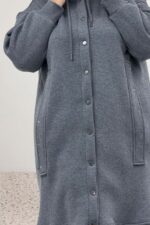 Büyük Beden Kol Ve Etek Ucu Ribanalı Üç İplik Kap - Antrasit - 43077 - Görsel 2