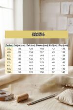 Büyük Beden Eteği Fırfrılı Penye Elbise - Kahve - 52034 - Görsel 3